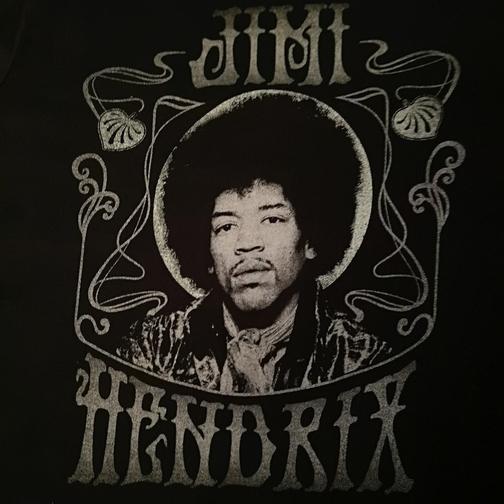 Karl Ferris Ladies Size Small Black Lace Trimmed Jimi Hendrix T-shirt - Picture 4 of 8